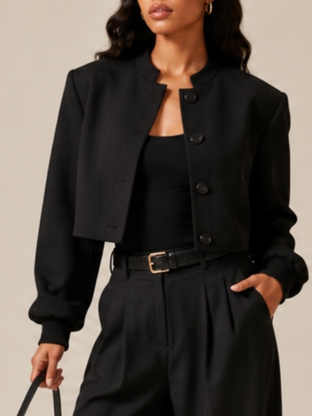 Zara Black Cropped Jacket Size Xs 9006/222
